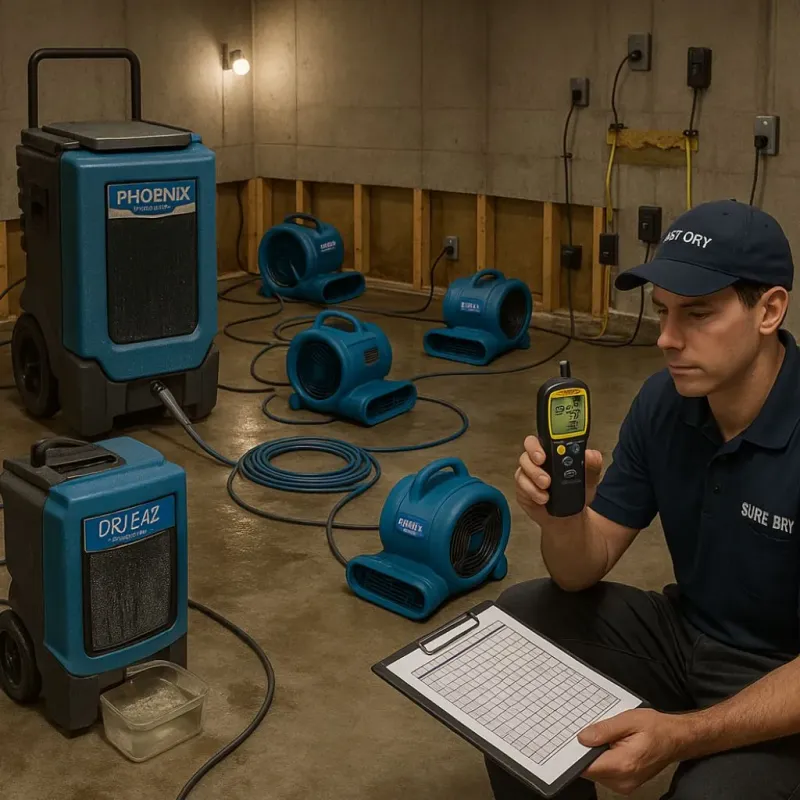 Structural Drying and Dehumidification process in Humboldt, TN